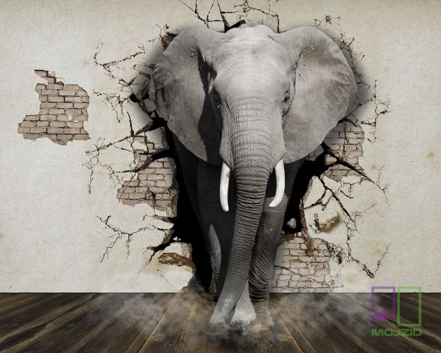 Wallpaper 3D elephant